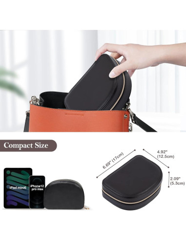 Caja de Joyería ProCase Mediana de Viaje en Cuero PU Negro