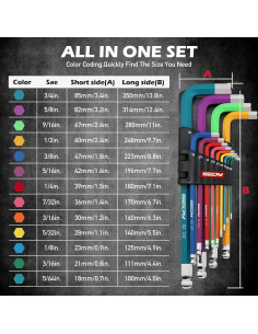 Juego de Llaves Allen Jumbo 13 Piezas SEDY Punta Esférica 2