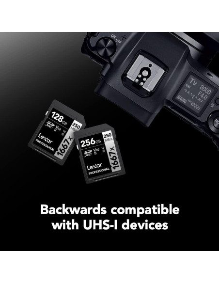 Lexar 64GB (2-Pack) Tarjeta SDXC UHS-II 250MB/s Full HD 4K