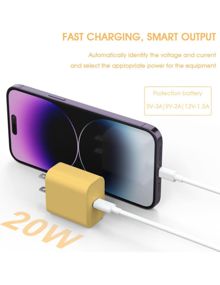 Cargador Rápido USB C 20W iGENJUN 4 Pack Adaptador Pared