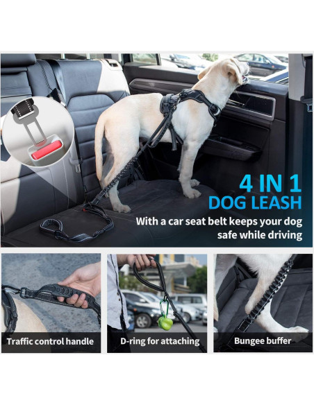 Correa Multifuncional IOKHEIRA para Perros Grandes y Medianos Ajustable 1.22-1.83m Correa Multifuncional IOKHEIRA para Perros Grandes y Medianos Ajustable 1.22-1.83m