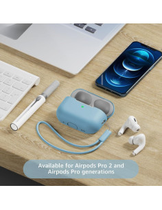 Funda de Silicona para AirPods Pro 2 Tandoler - Azul Mezclilla 2