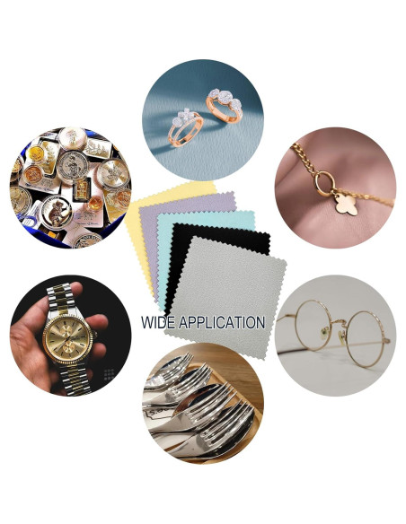 10 Paños de Limpieza de Joyería Microfibra Premium 8x8cm