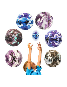 Paquete de 6 Pelotas Saltarinas QOUXZ Camuflaje 6.86cm