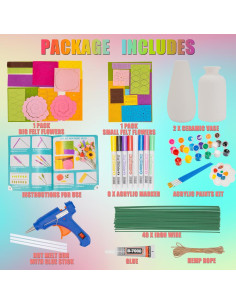 Kit de Manualidades FTBox Ramo de Flores de Fieltro 6-12 Años 2
