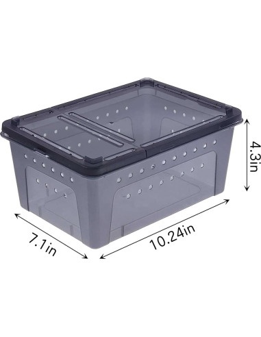Caja de Alimentación para Reptiles Kathson 26x18cm 2PCS Negra
