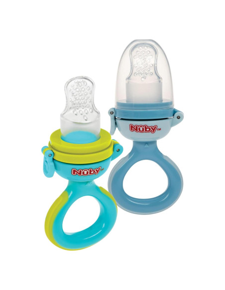 Alimentador de Primer Comida Nuby Twist n' Feed 2 Piezas Aqua Azul