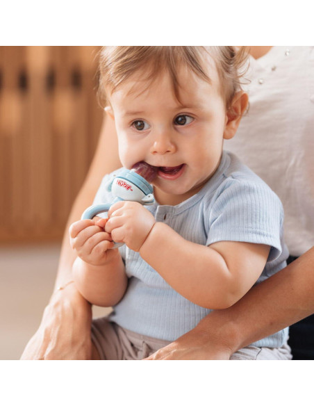 Alimentador de Primer Comida Nuby Twist n' Feed 2 Piezas Aqua Azul