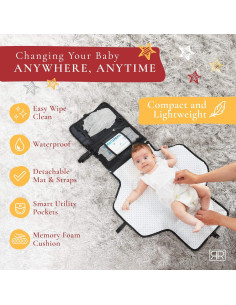 Almohadilla de Cambio de Pañales Portátil Royal Rusu - Negra 2