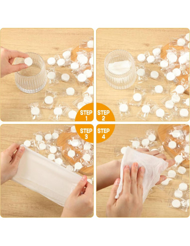 500 Hisopos de Algodón y 100 Toallas Comprimidas Viaje