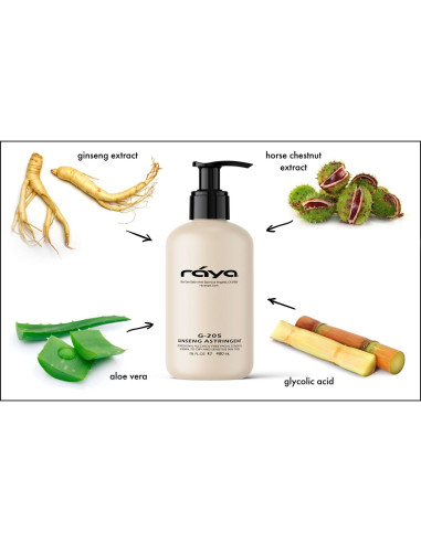 Tónico Facial Astringente RAYA Ginseng 473 ml - Ácido Glicólico