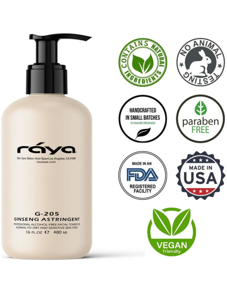 Tónico Facial Astringente RAYA Ginseng 473 ml - Ácido Glicólico