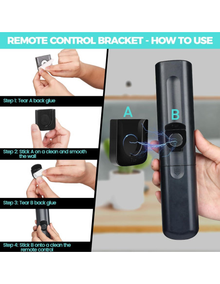 Soporte Magnético para Control Remoto GUZE-US 4 Piezas Negro