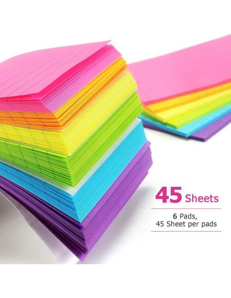Notas Adhesivas Rayadas Early Buy 10x15 cm 6 Colores Brillantes Notas Adhesivas Rayadas Early Buy 10x15 cm 6 Colores Brillantes