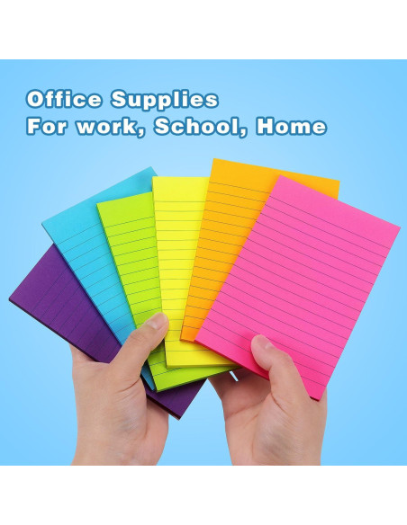 Notas Adhesivas Rayadas Early Buy 10x15 cm 6 Colores Brillantes Notas Adhesivas Rayadas Early Buy 10x15 cm 6 Colores Brillantes
