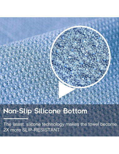 Toalla de Yoga Heathyoga Antideslizante 183x66cm Microfibra Azul