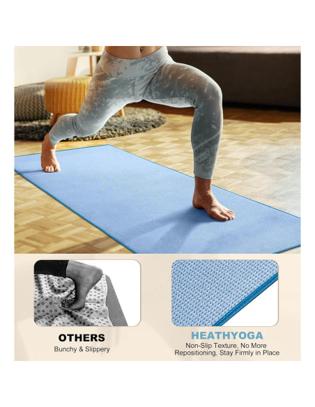 Toalla de Yoga Heathyoga Antideslizante 183x66cm Microfibra Azul Toalla de Yoga Heathyoga Antideslizante 183x66cm Microfibra Azul