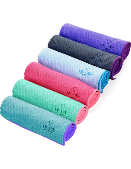 Toalla de Yoga Heathyoga Antideslizante 183x66cm Microfibra Azul Toalla de Yoga Heathyoga Antideslizante 183x66cm Microfibra Azul