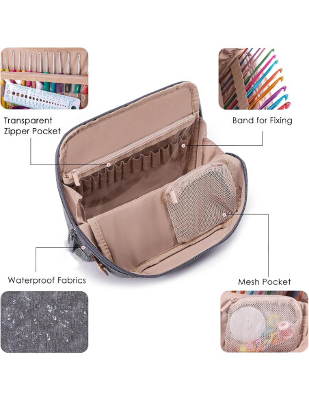 Juego de Ganchillos MYBAGZING 82 Piezas con Estuche Ergonómico