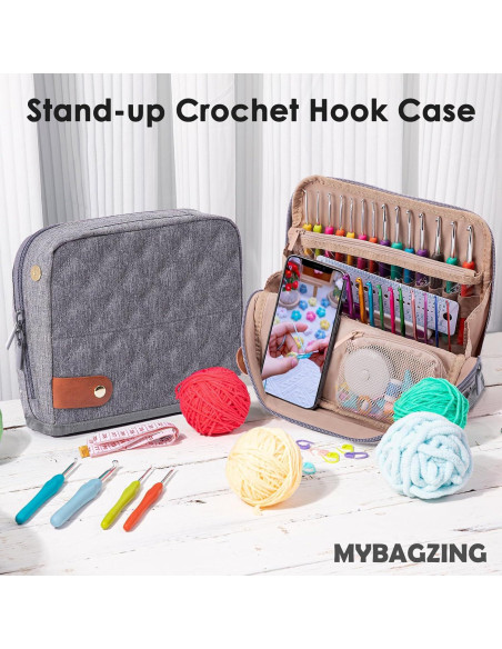 Juego de Ganchillos MYBAGZING 82 Piezas con Estuche Ergonómico