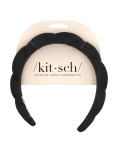 Diadema Kitsch para Lavar la Cara - Tela Reciclada, Negra