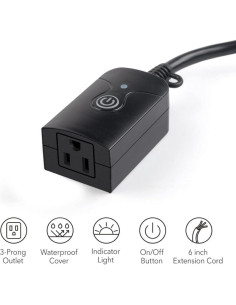 Enchufe Inalámbrico HBN Control Remoto 15A para Interiores y Exteriores 2