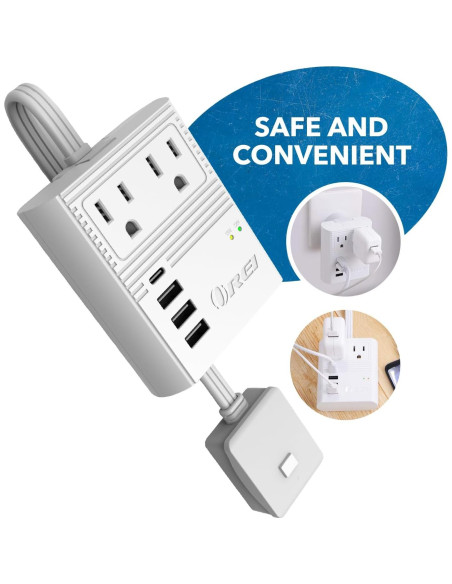 Adaptador de Enchufe de Viaje OREI M8 Max 3 USB 18W USB-C