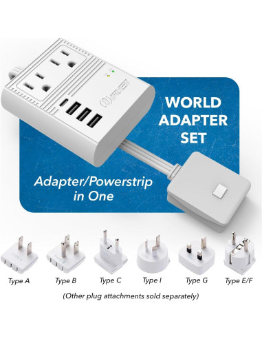 Adaptador de Enchufe de Viaje OREI M8 Max 3 USB 18W USB-C