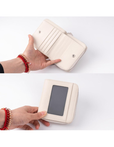 Billetera Pequeña Mujer XINNSTAR Cuero Genuino RFID 11x9 cm