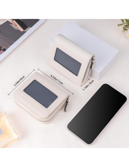 Billetera Pequeña Mujer XINNSTAR Cuero Genuino RFID 11x9 cm