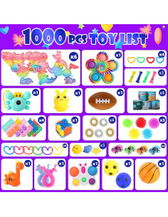 Paquete de 1000 Juguetes Antiestrés DKZ para Niños 2