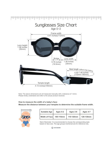 Gafas de sol polarizadas COCOSAND para bebés 0-24 meses