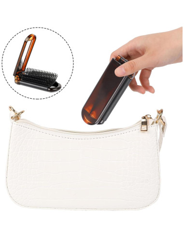 Set de 2 Cepillos de Cabello Plegables con Espejo MOZEAT Ámbar