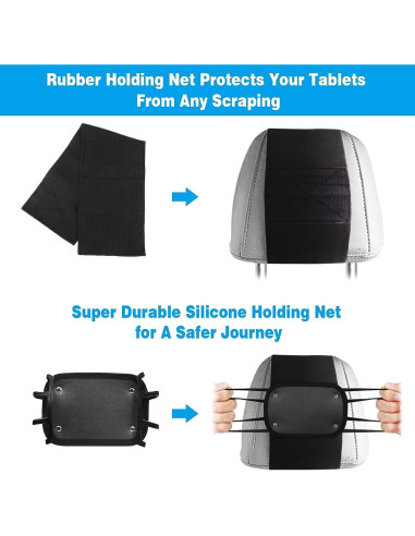 Soporte de Tableta para Coche BIGASUO 2 Pack Ajustable