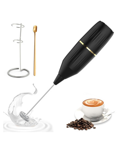 Batidor de Leche HOMEXUP 14,000 RPM Negro con Soporte