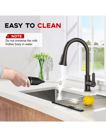 Batidor de Leche HOMEXUP 14,000 RPM Negro con Soporte