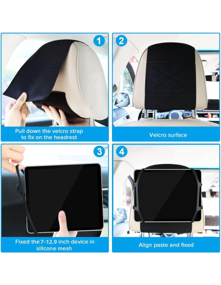 Soporte de Tableta para Coche BIGASUO 2 Pack Ajustable