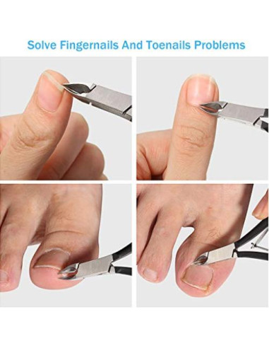 Set 8 Cortadores de Cutículas Acero Inoxidable Mudder