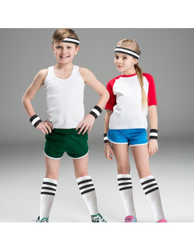 Conjunto de 4 Piezas Muñequera y Calcetines Rayas BHUCUTU