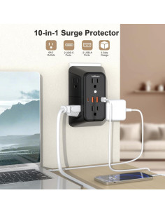 Extensor de Enchufe ZHONGSHAN 6 Salidas 4 USB Carga Rápida 2