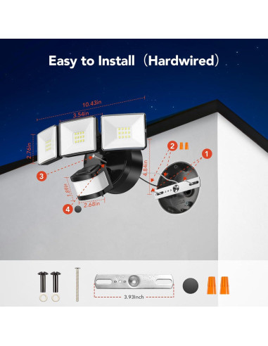 Luz de Inundación LED OREiN 3500LM con Sensor de Movimiento IP65