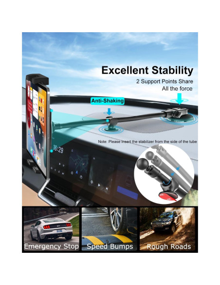 Soporte para Tableta WoleyI para Coche con Brazo Largo