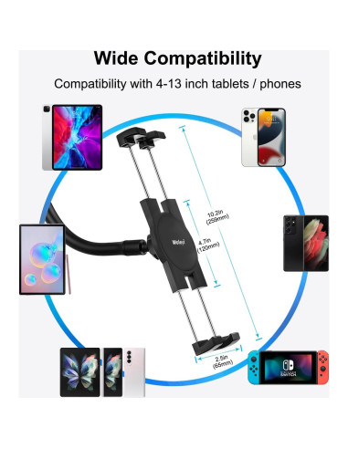 Soporte para Tableta WoleyI para Coche con Brazo Largo