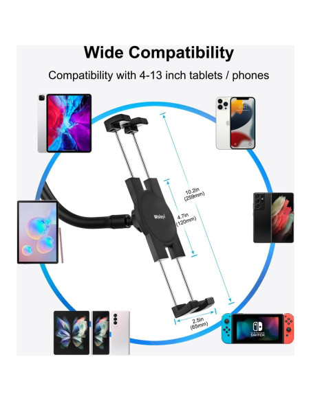 Soporte para Tableta WoleyI para Coche con Brazo Largo