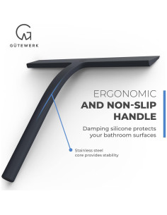 Limpiacristales de Silicona GÜTEWERK 23cm Negro con Gancho 2