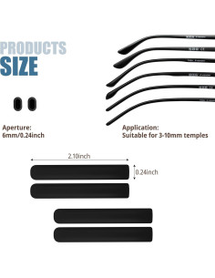 Agarres para Gafas Kkuadcehi Silicona Antideslizante 5.33 cm 2