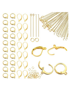 Kit de 180 Piezas Ganchos Leverback Stino Oro Acero Inoxidable