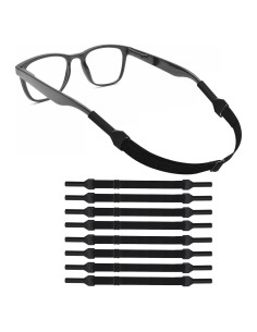 Paquete de 8 correas ajustables para gafas deportivas - Negro