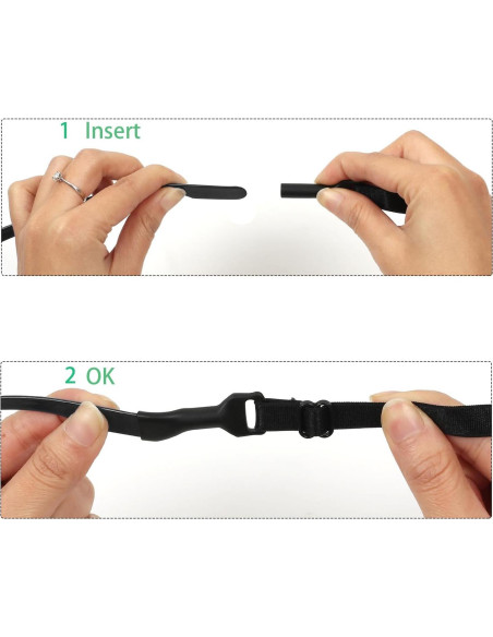 Paquete de 8 correas ajustables para gafas deportivas - Negro Paquete de 8 correas ajustables para gafas deportivas - Negro