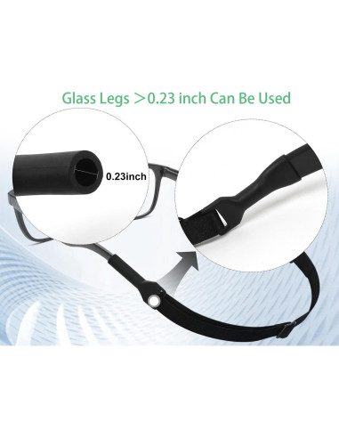 Paquete de 8 correas ajustables para gafas deportivas - Negro